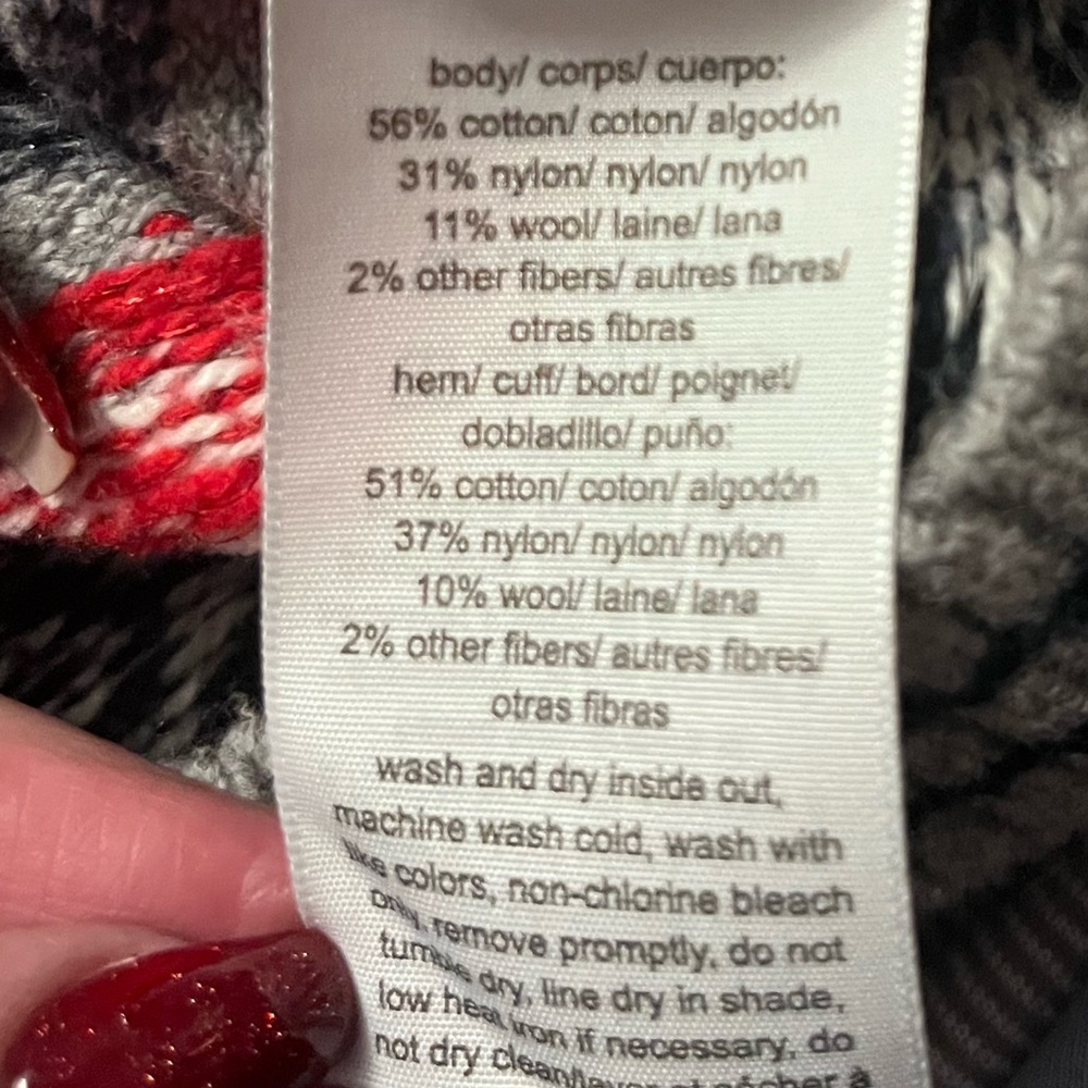 Tommy Hilfiger Gray Sweater with Red and Black Accents - Picture 4 of 4